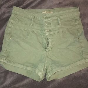 High waisted jean shorts